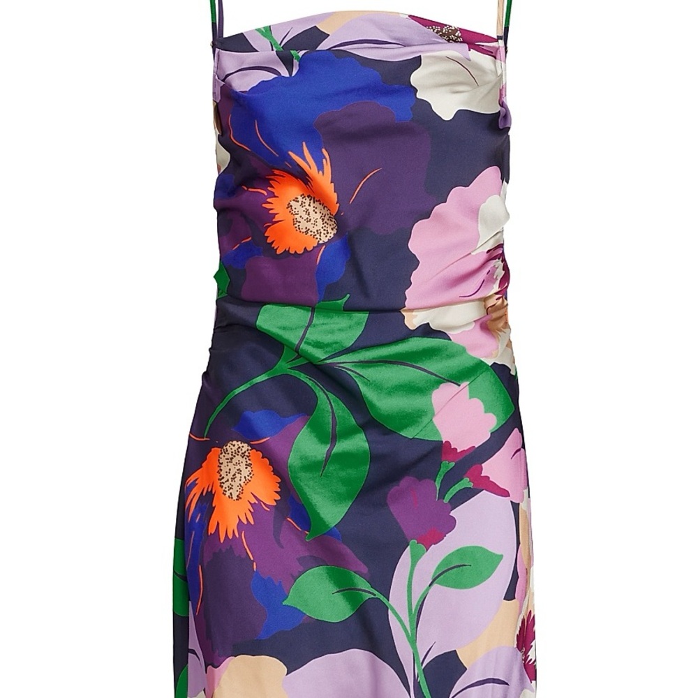 Ramy Brook Logan Mini Dress Spring Navy Cabana Floral Size 8 Resort Luxe - Picture 4 of 6